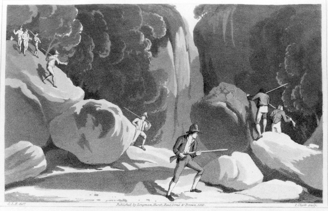 Banditák vadászata Olaszországban, a Rómától keletre fekvő hegyekben eltöltött három hónapból 1819-ben Maria Graham (1785-1842) 1820 alkotó: English School