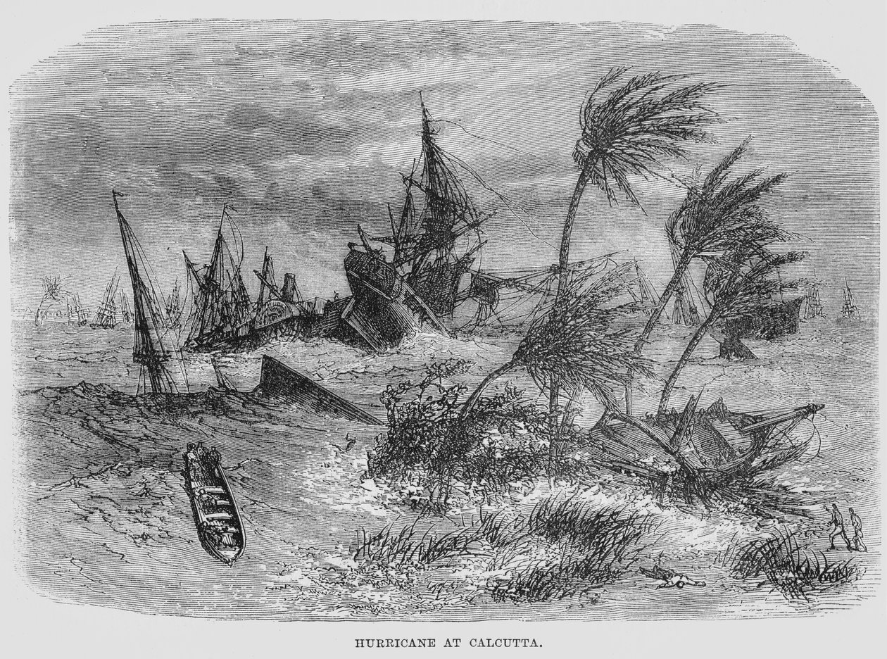 Hurricane Kalkuttában (metszet) alkotó: English School