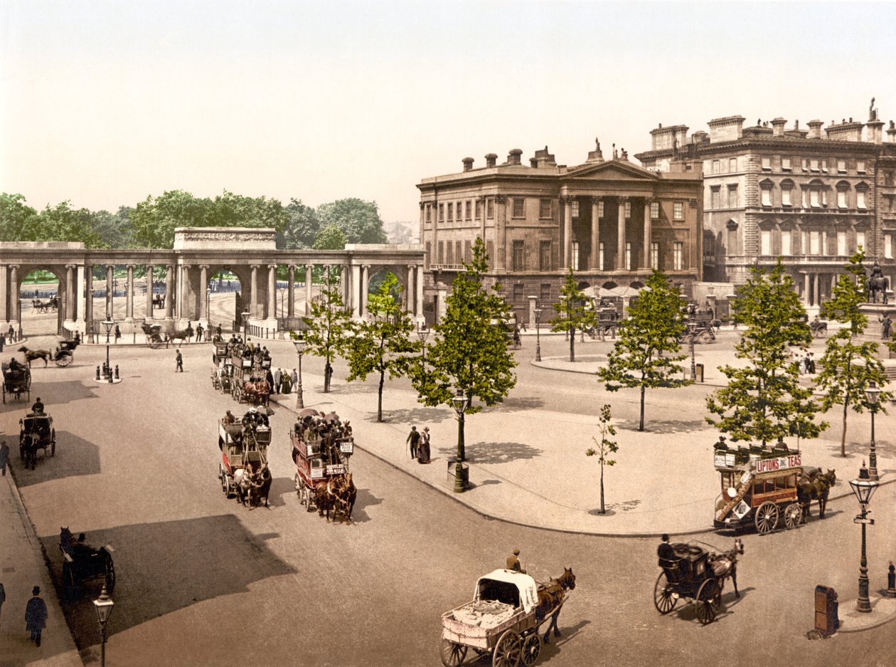 Hyde Park, London (kézzel színezett fotó) alkotó: English School