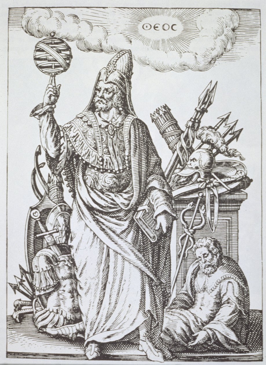 Hermész Triszmegisztosz ideális figurája, Jean-Jacques Boissard Jóslás és varázslatos látnivalók című illusztrációjának másolata, 1605, 19. század végén jelent meg alkotó: English School
