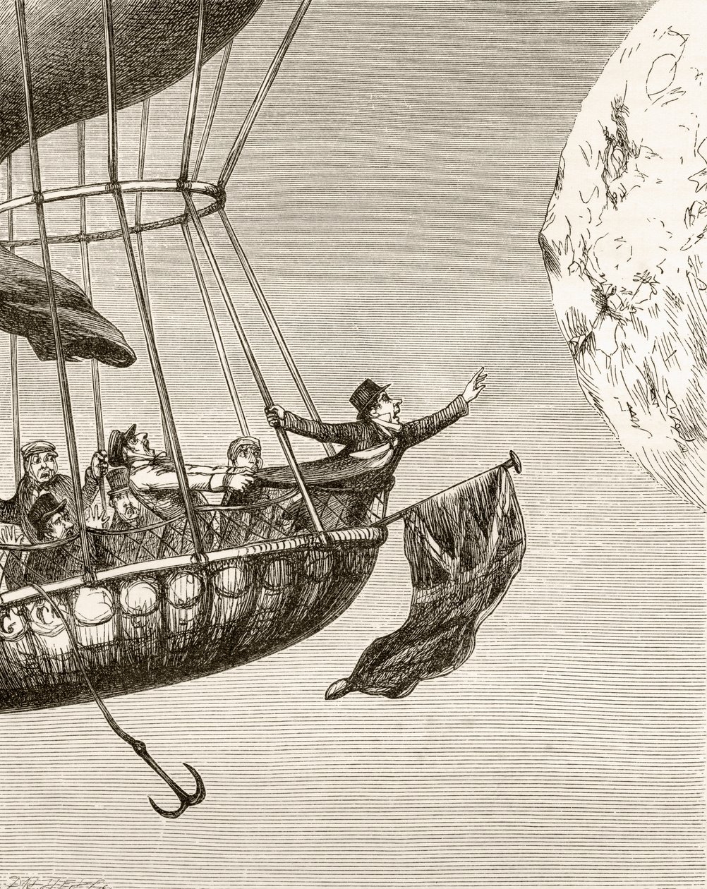 Illusztráció: George Cruikshank a „The Monstre Balloon, The Ingoldsby Legends or Mirth and Marvels” című verséhez, Thomas Ingoldsbytól, 1865-ben. alkotó: English School