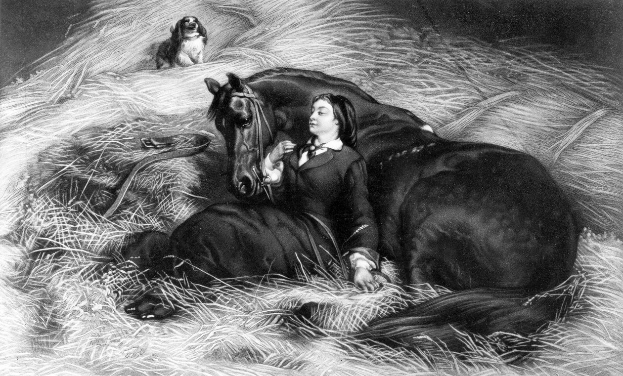Illusztráció: Lány lóval, Rosa Bonheur nyomán, 19. század alkotó: English School