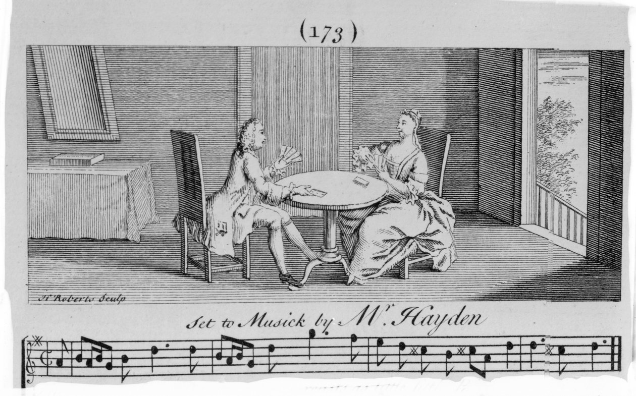 Illusztráció Joseph Haydn kottájához, metszette H. Roberts alkotó: English School