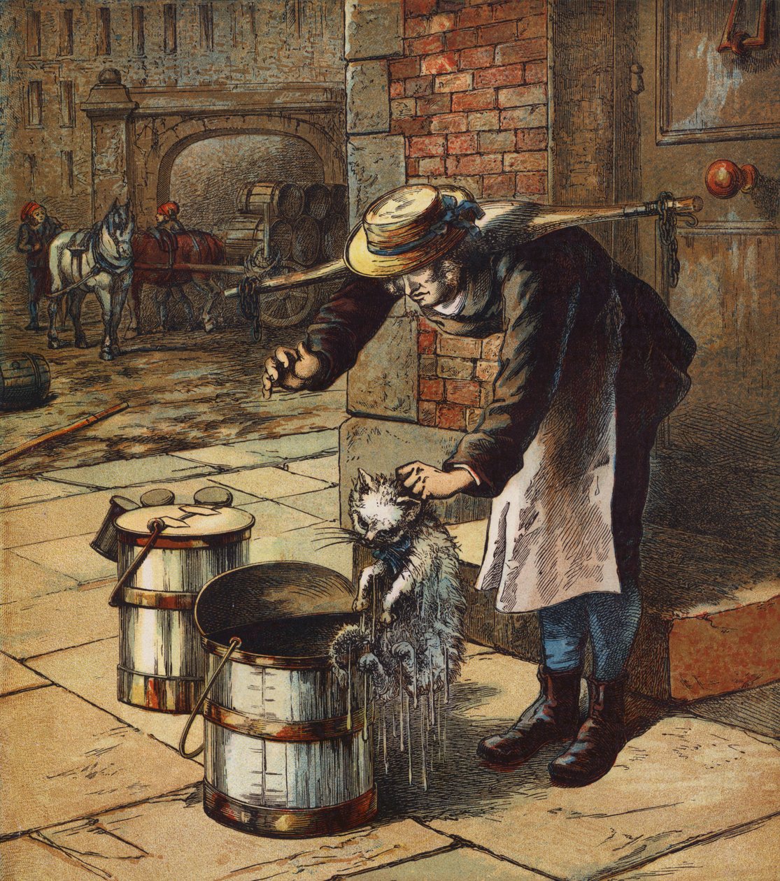 Nagy veszélyben (színes litográfia) alkotó: English School