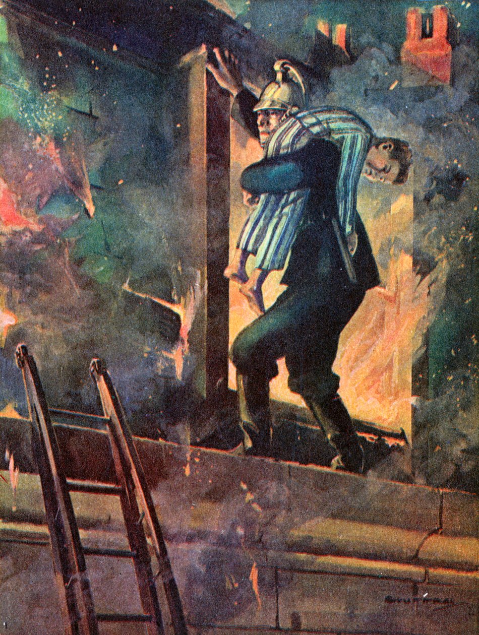 In the Nick of Time (színes litográfia) alkotó: English School