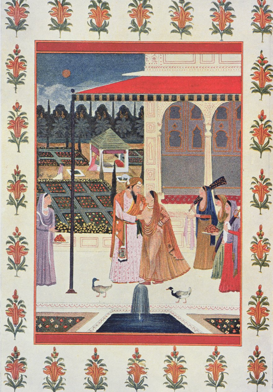 Harun Al-rashid palotájában, illusztráció az "Ezeregyéjszaka"-ból. alkotó: English School