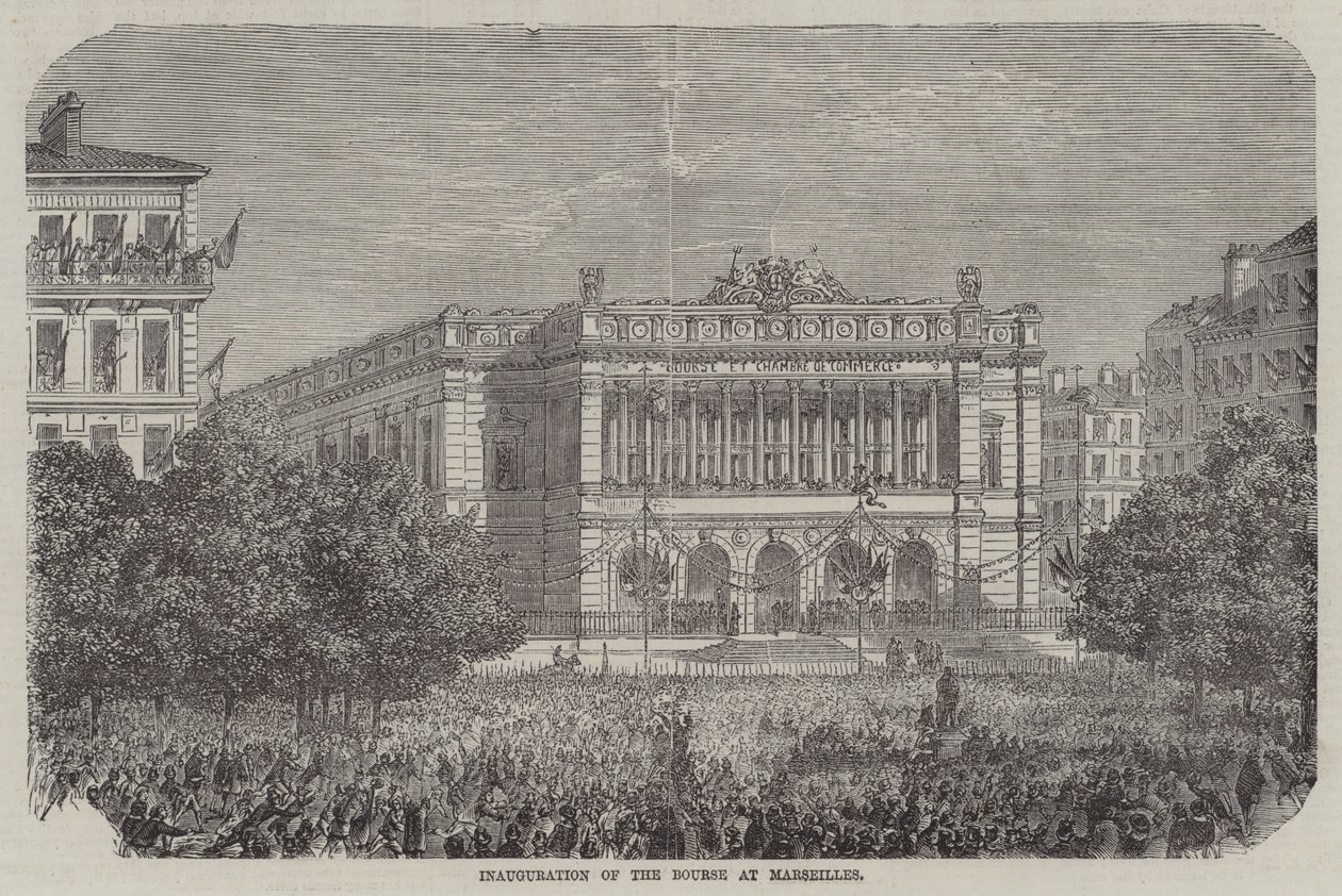 A marseille-i tőzsde megnyitása (metszet) alkotó: English School