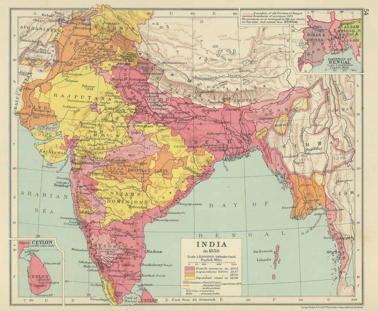 India 1858-ban (színes litográfia) alkotó: English School