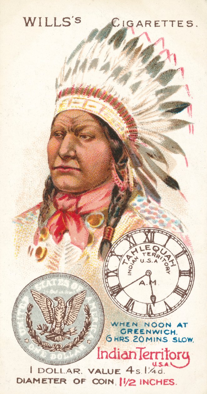Indian Territory, USA, dollár (kromolito) alkotó: English School