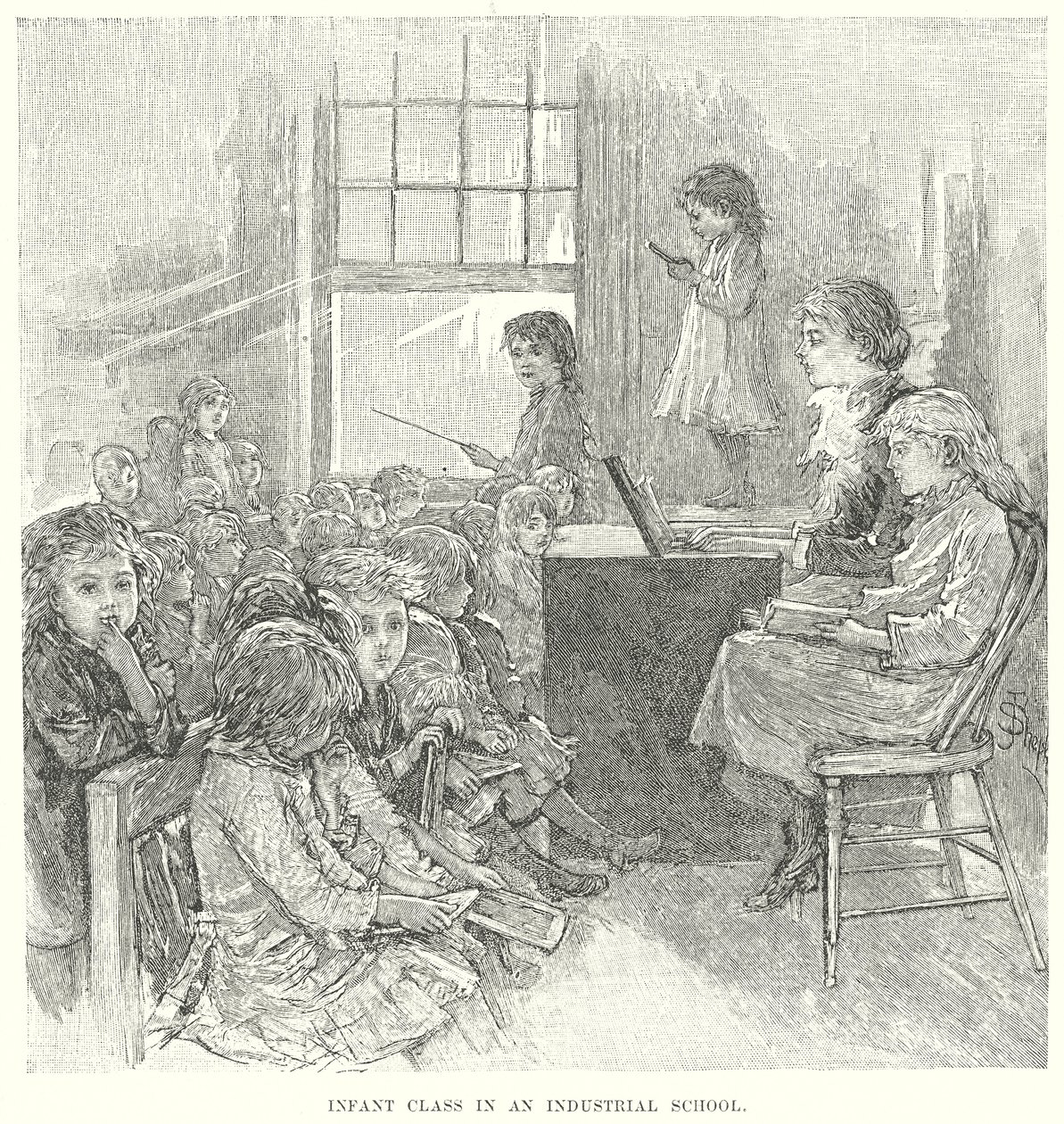 Gyermekosztály egy ipari iskolában (metszet) alkotó: English School