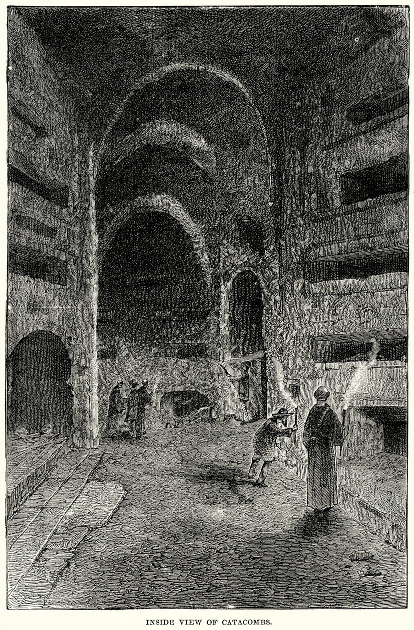 Katakombák belső nézete (metszet) alkotó: English School