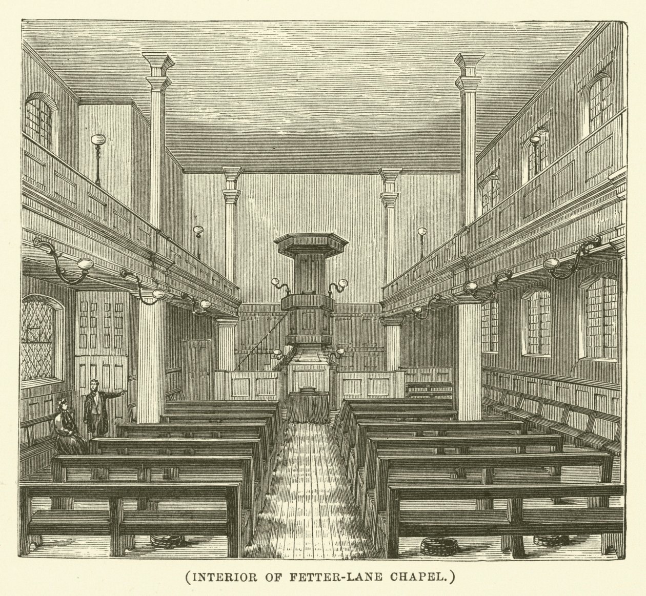 A Fetter-Lane kápolna belseje (metszet) alkotó: English School