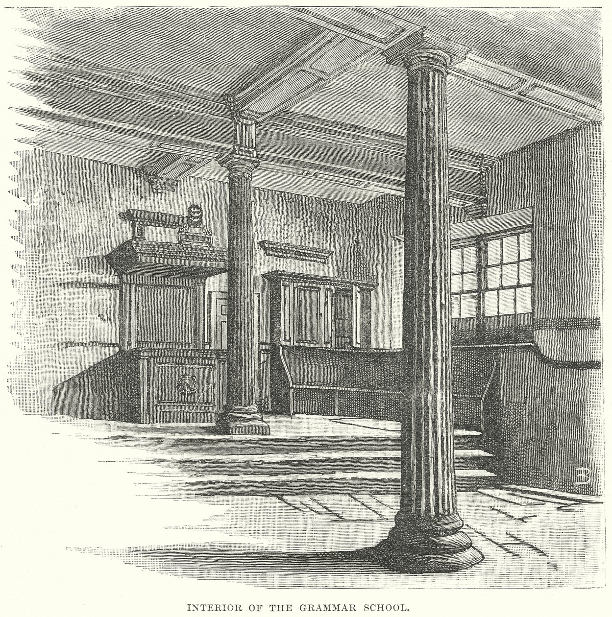 A gimnázium belső tere (metszet) alkotó: English School