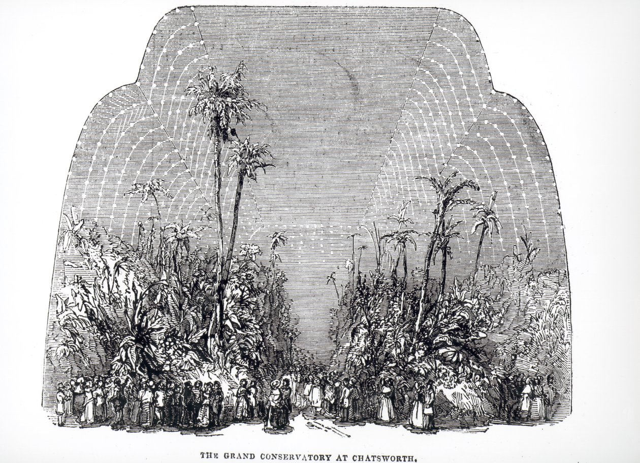 A chatsworthi Nagy Konzervatórium belseje, 1843 alkotó: English School