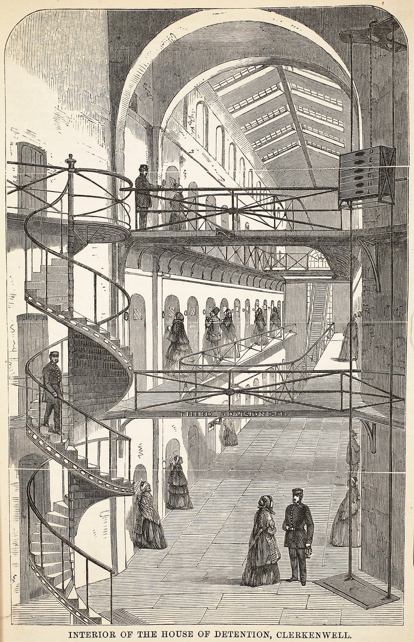 A Börtönház belseje, Clerkenwell, illusztráció a londoni bűnügyi börtönökből és Henry Mayhew és John Binny jelenetei a börtönéletből, pub. 1862 alkotó: English School