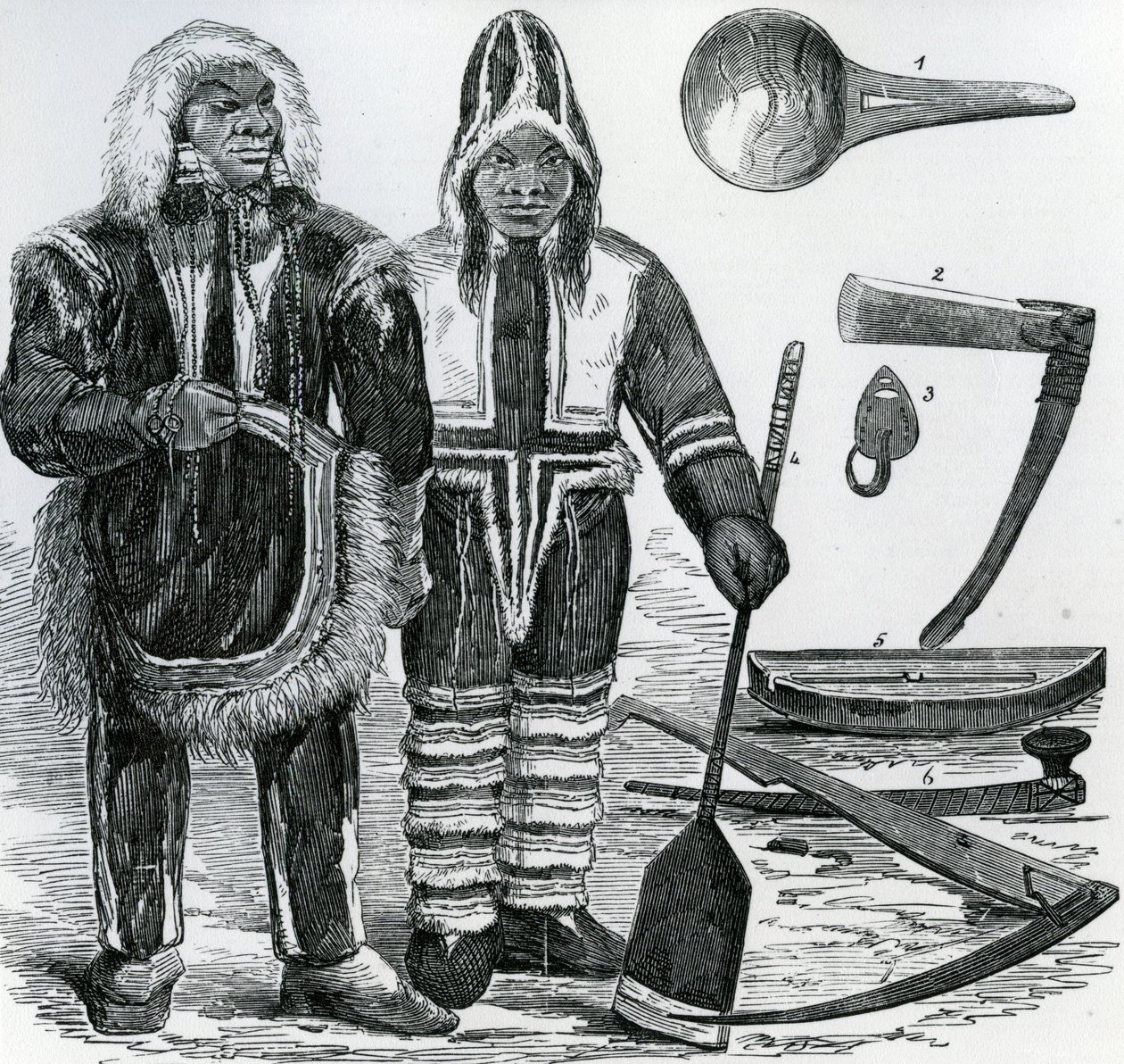 Inuit pár (metszet) alkotó: English School