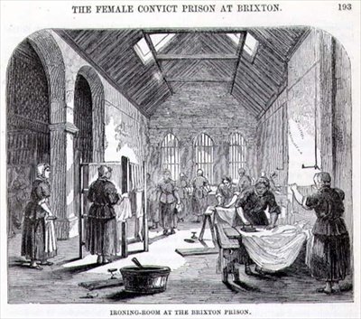 Vasaló a Brixtoni börtönben, Henry Mayhew (1812-87) és John Binny „A londoni bűnügyi börtönök és a börtönélet színterei” című filmből alkotó: English School