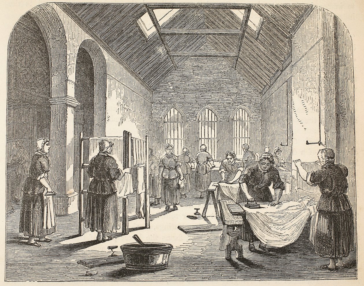Vasaló a Brixtoni börtönben, illusztráció a londoni bűnügyi börtönökből és Henry Mayhew és John Binny jelenetei a börtönéletből, pub. 1862 alkotó: English School