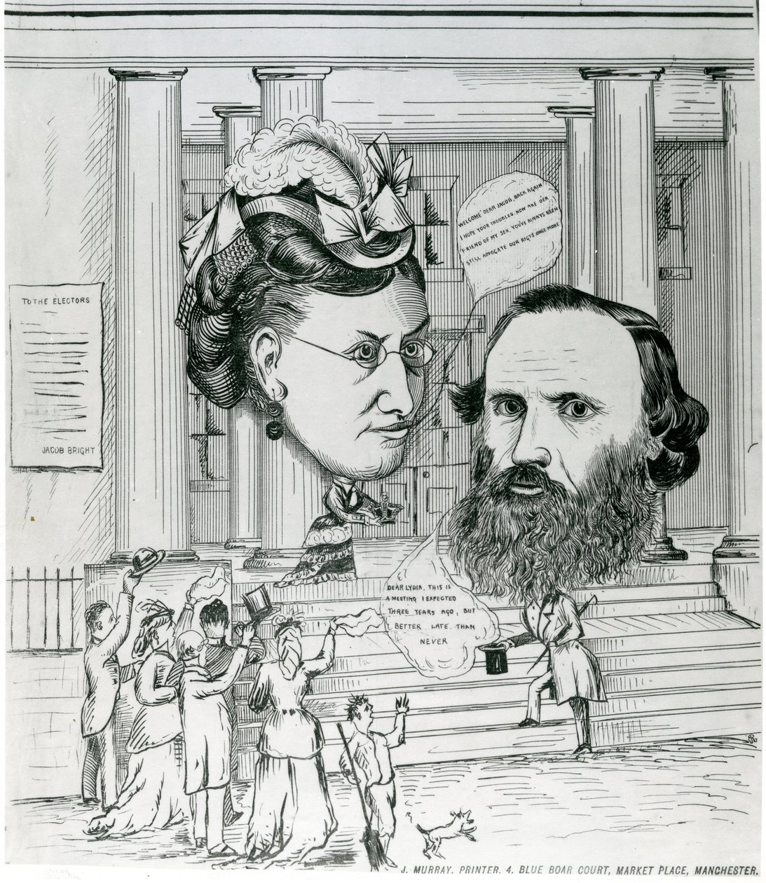 Jacobs visszatér, Jacob Bright és Lydia Becker találkozása, magazinillusztráció alkotó: English School