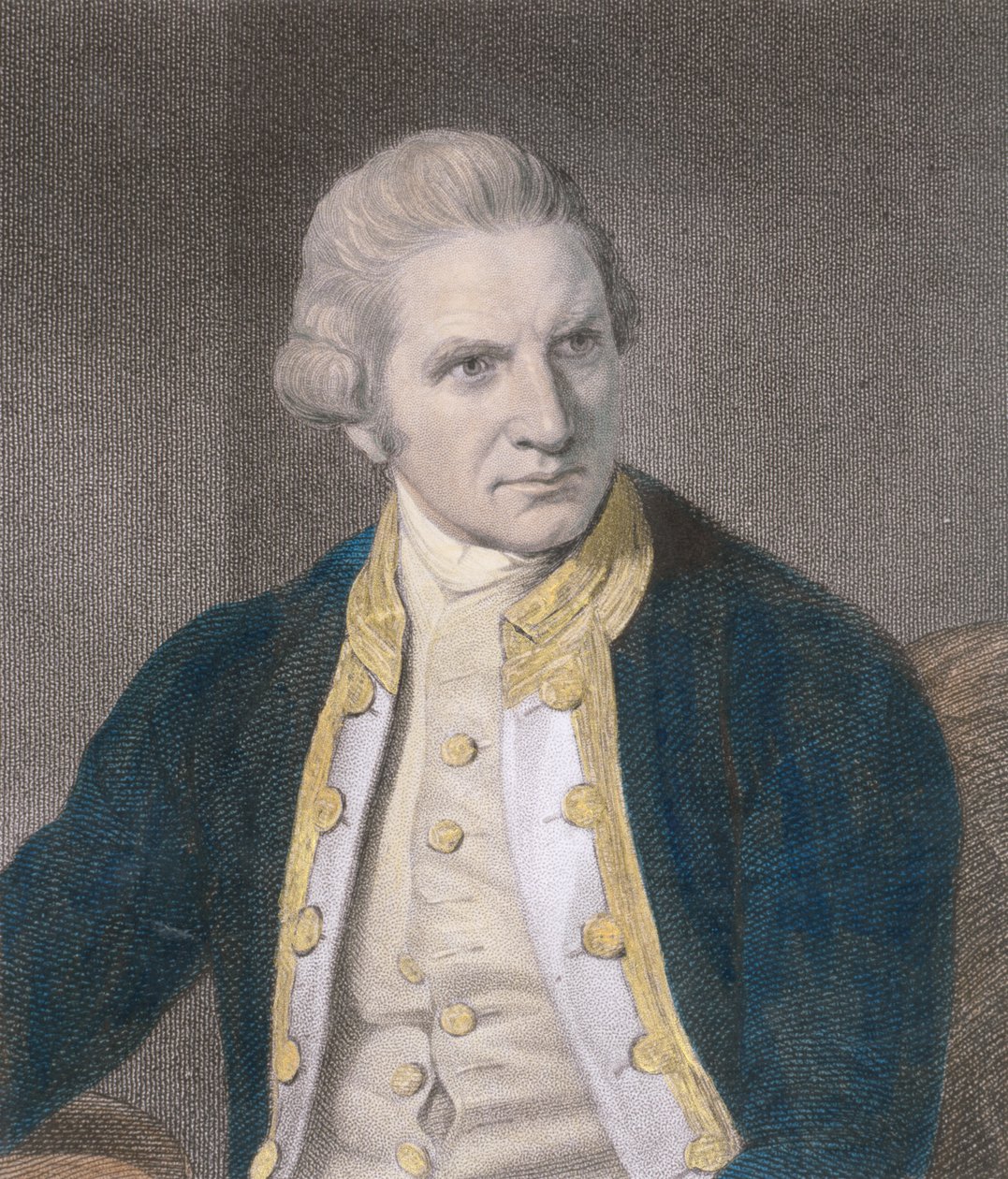 James Cook (1728-79) a Gallery of Portraits-ből, 1833-ban megjelent (metszet) (későbbi színezés) alkotó: English School