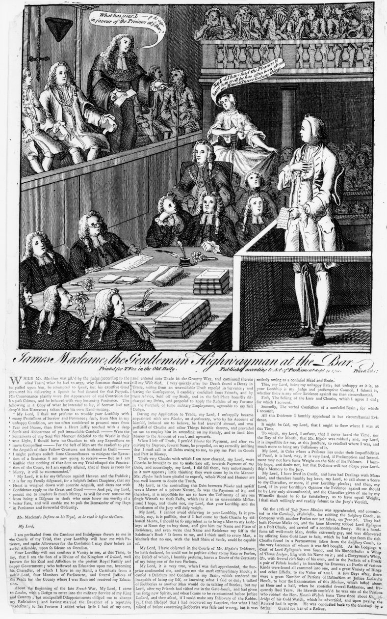 James Macleane, a Gentleman Highwayman a bárban, 1750 alkotó: English School