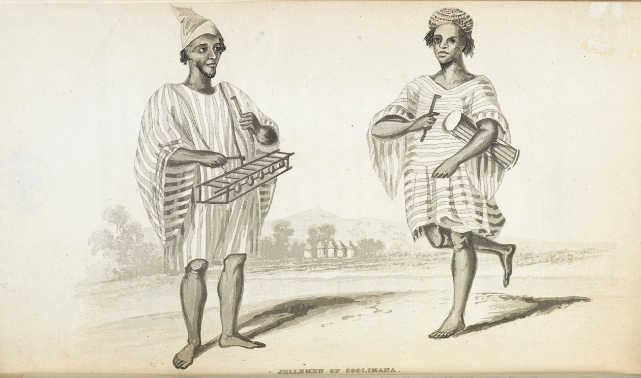 Szolimanai Jellemen. The Musicians of West Africa, szerző: Alexander Gordon Laing, publ. 1825 (tagok) alkotó: English School