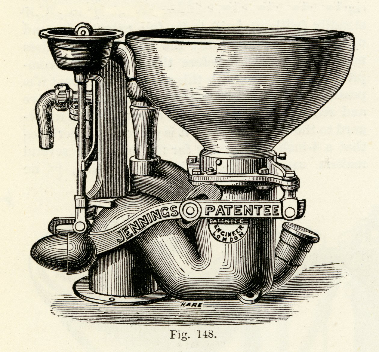 Jennings továbbfejlesztette a Bramah szelepes szekrényt, 1870 alkotó: English School