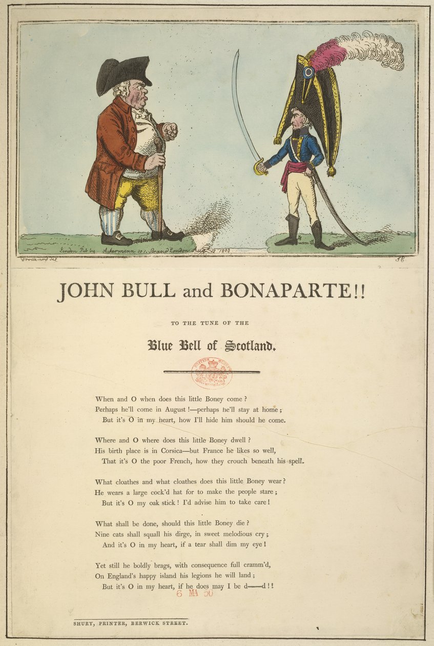 John Bull és Bonaparte alkotó: English School