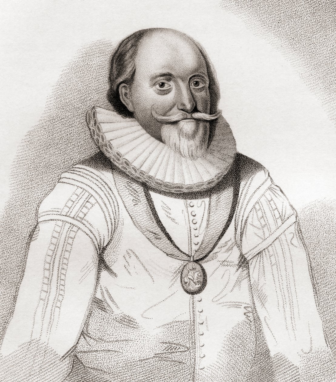 John Erskine, Március 2./19. grófja, 1558 körül, 1634. skót politikus. Az 1797-ben megjelent Iconographia Scotica vagy Skócia jeles személyeinek portréiból. alkotó: English School