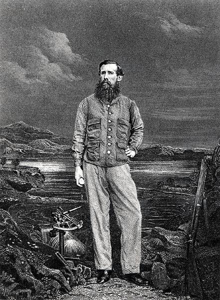 John Hanning Speke, „Journal of the Discovery of the Nílus forrás” című könyvének előlapja, 1863-ban jelent meg (metszet) (f/w fotó) alkotó: English School