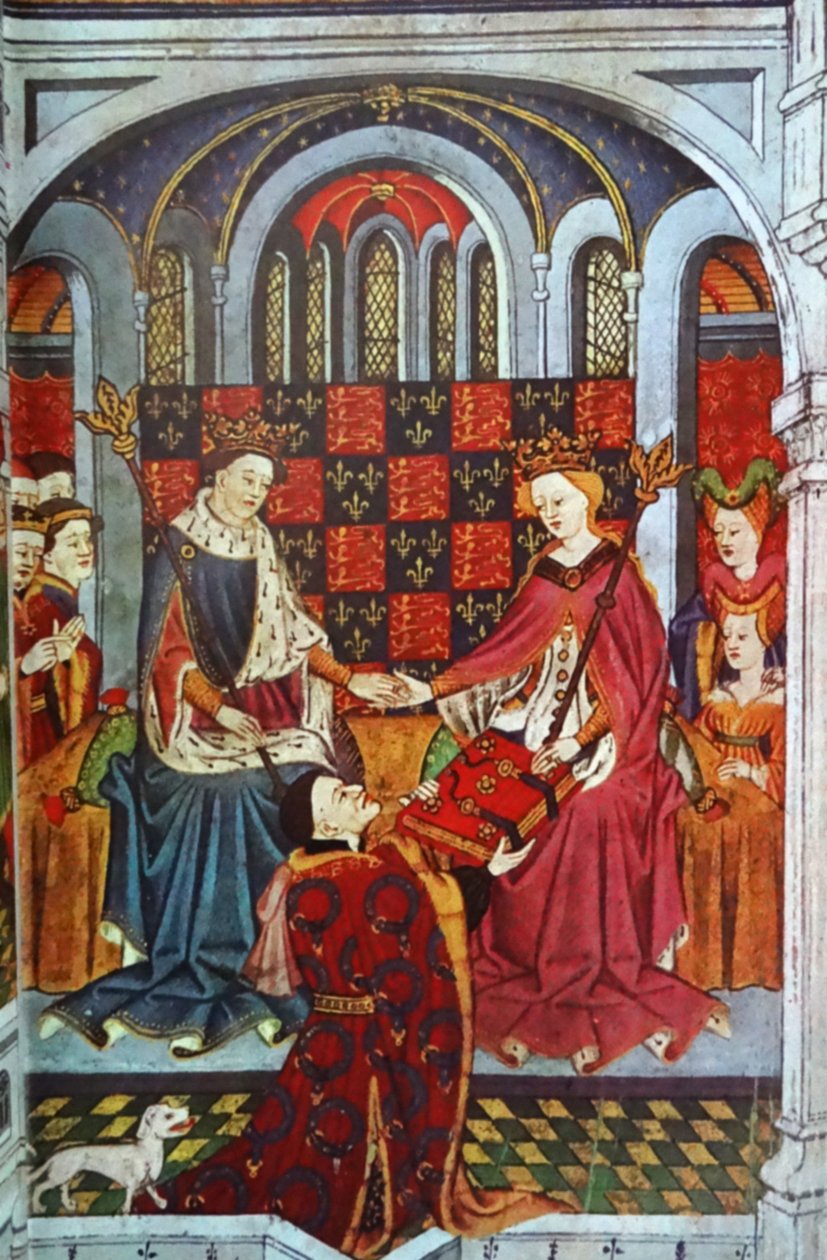 John Talbot, Shrewsbury grófja könyvet ajándékoz VI. Henriknek és Anjou Margitnak (pergamen) alkotó: English School