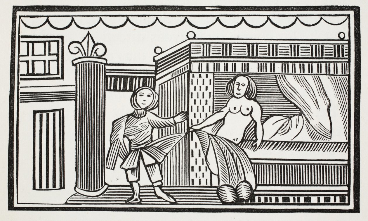 Joseph és szeretője, illusztráció a Chap-books of the Eighteenth Century-ből, John Ashton, pub. 1882 alkotó: English School
