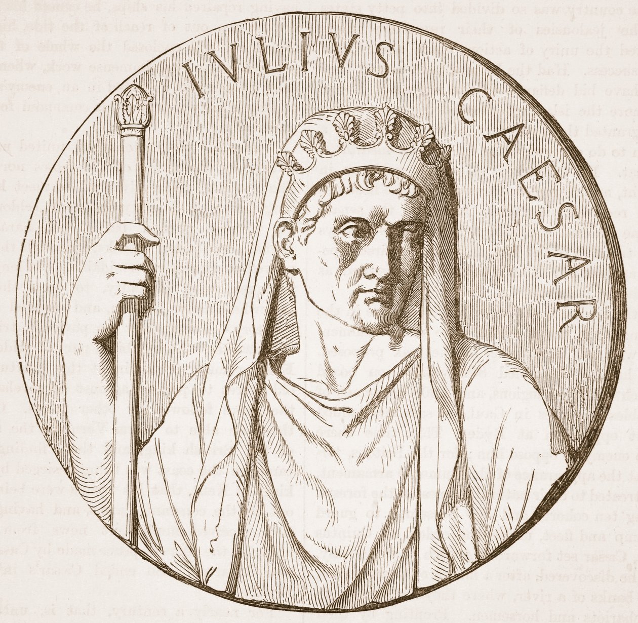 Julius Caesar, a Cassells Illustrated History of England illusztrációja (szépia fotó) alkotó: English School