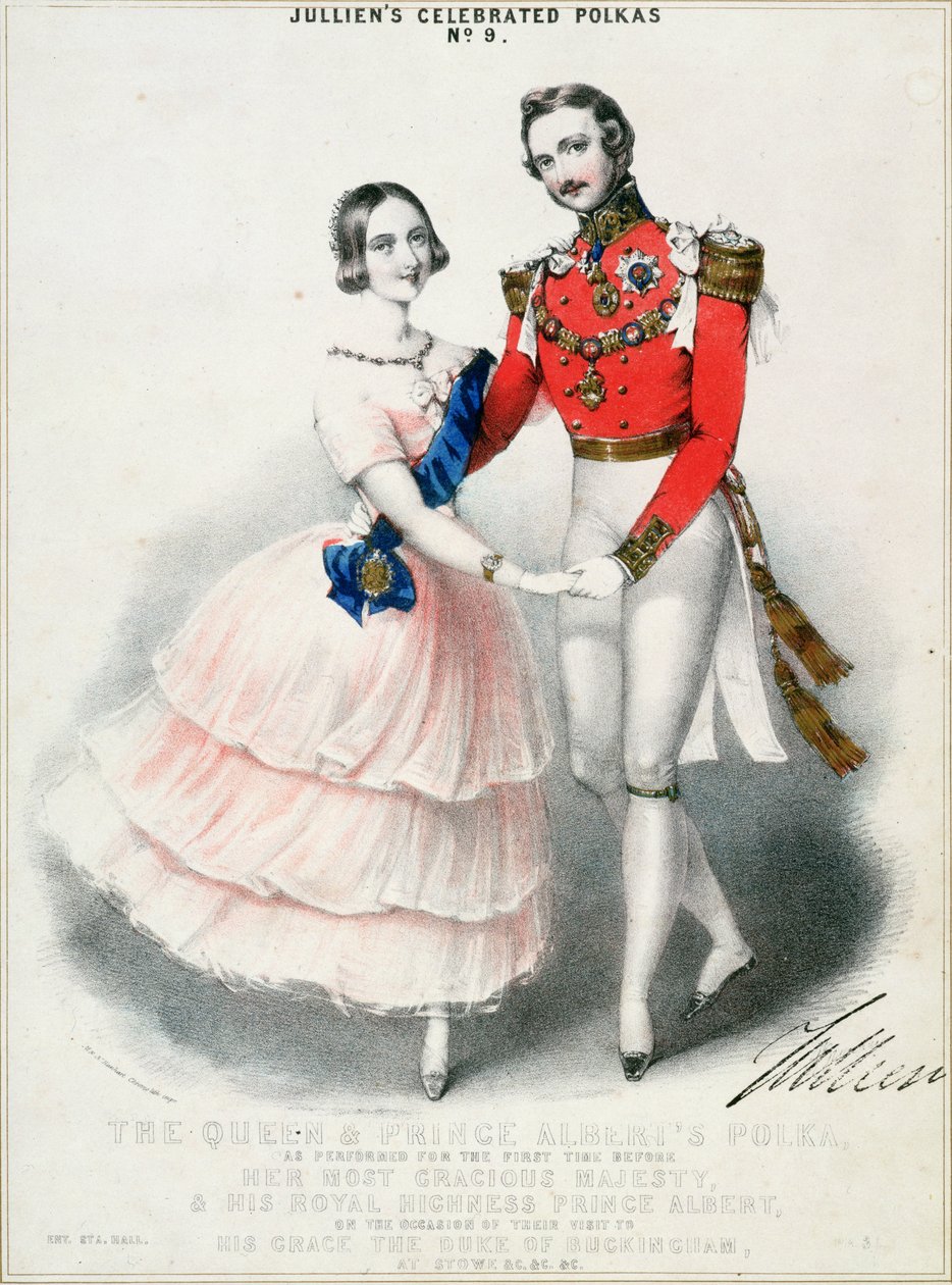 Jullien ünnepelt polkái No.9: A királynő és Albert herceg polkája M. és N. Hanharttól (chromolitho) alkotó: English School