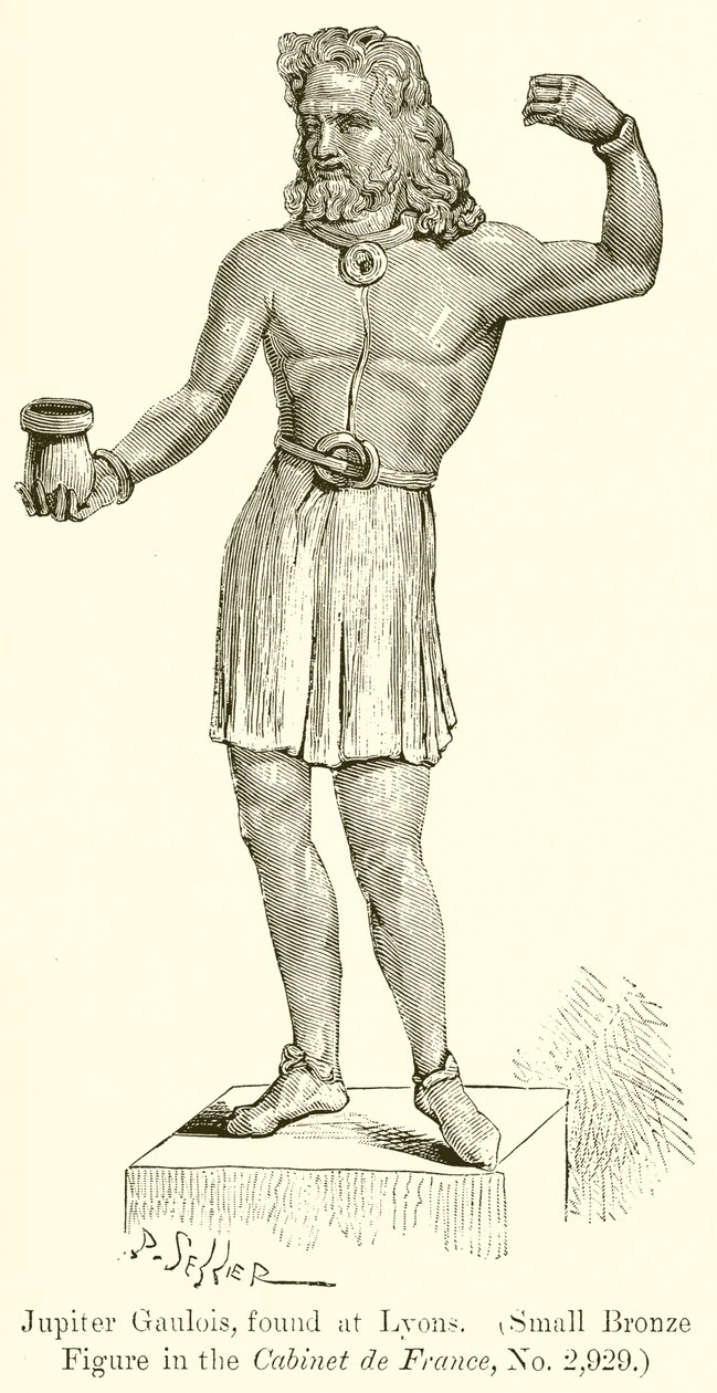 Jupiter Gaulois Lyonban találták. (Kis bronzfigura a Cabinet de France-ban, 2,929. sz.) (metszet) alkotó: English School