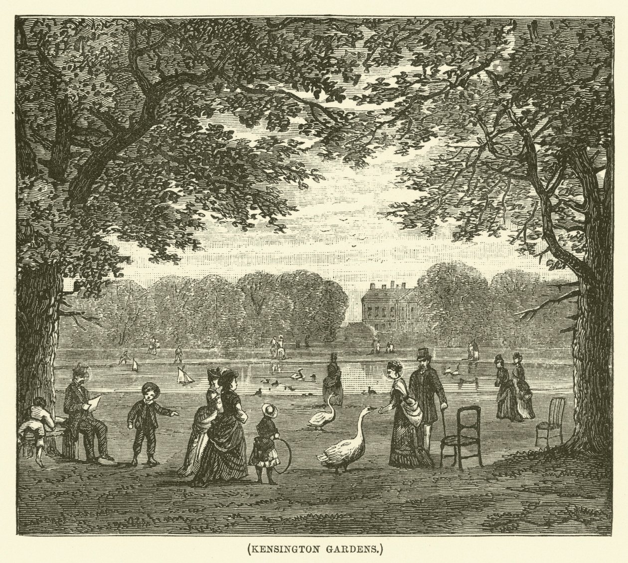 Kensington Gardens (metszet) alkotó: English School