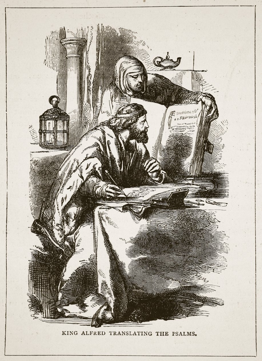 Alfréd király a zsoltárokat fordítja alkotó: English School