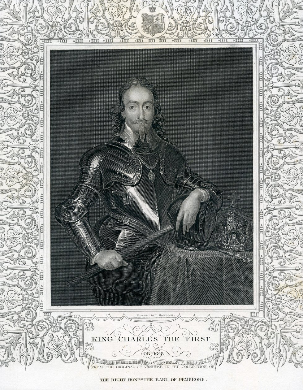 Első Károly király, H. Robinson metszett Van Dyck nyomán, 19. század alkotó: English School