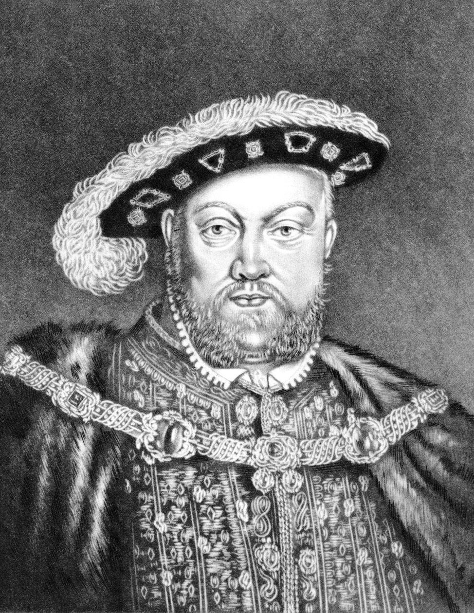 VIII. Henrik király (c1491-1547) illusztrációja a „Brit történelemben kiemelkedő karakterek portréiból” (mezzotinta) alkotó: English School
