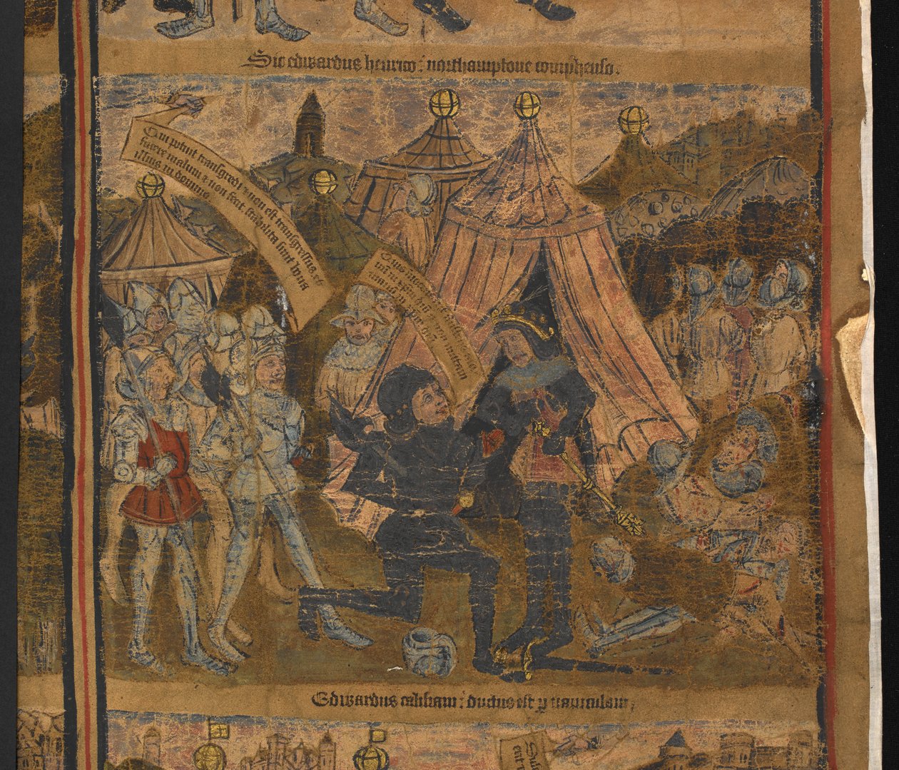 VI. Henrik király fogságba esett a northamptoni csata után, IV. Edward király tipológiai élete és genealógiája, Harley MS 7353, Harley MS 7353. alkotó: English School