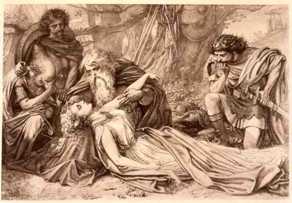 Lear király, 5. felvonás 3. jelenet, William Shakespeare (1564-1616) (metszet) alkotó: English School