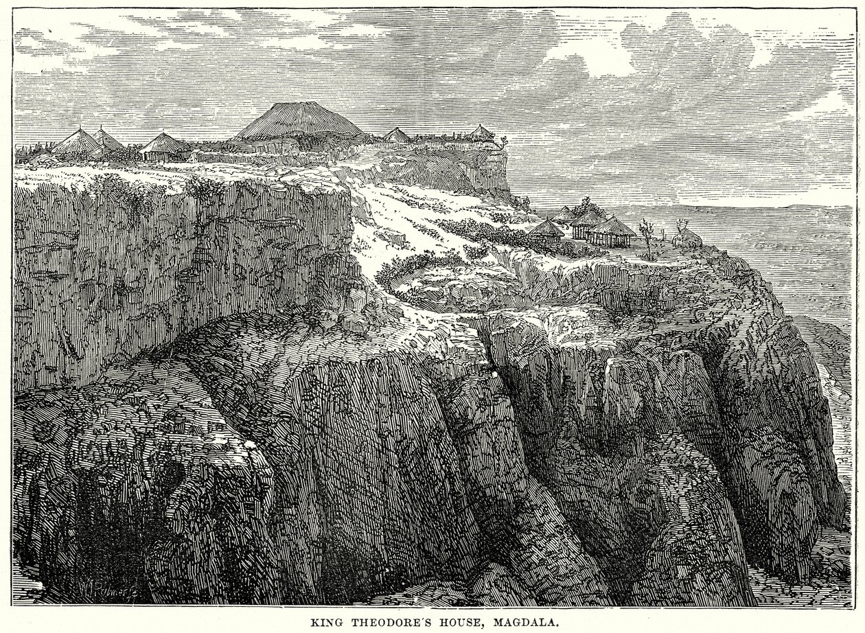 Theodórosz király háza, Magdala (metszet) alkotó: English School