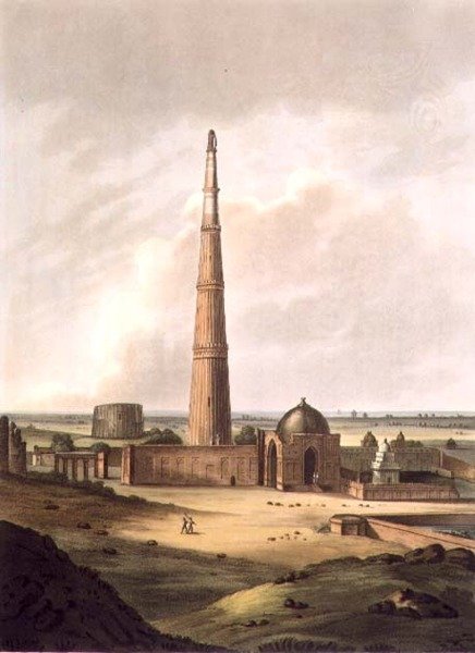 Kuttull Minor, Delhi, 24. lemez a „Twenty Four Views in Hindostan”-ból, pub. írta: Edward Orme (1774-1820 körül) 1805 (akvatinta) alkotó: English School
