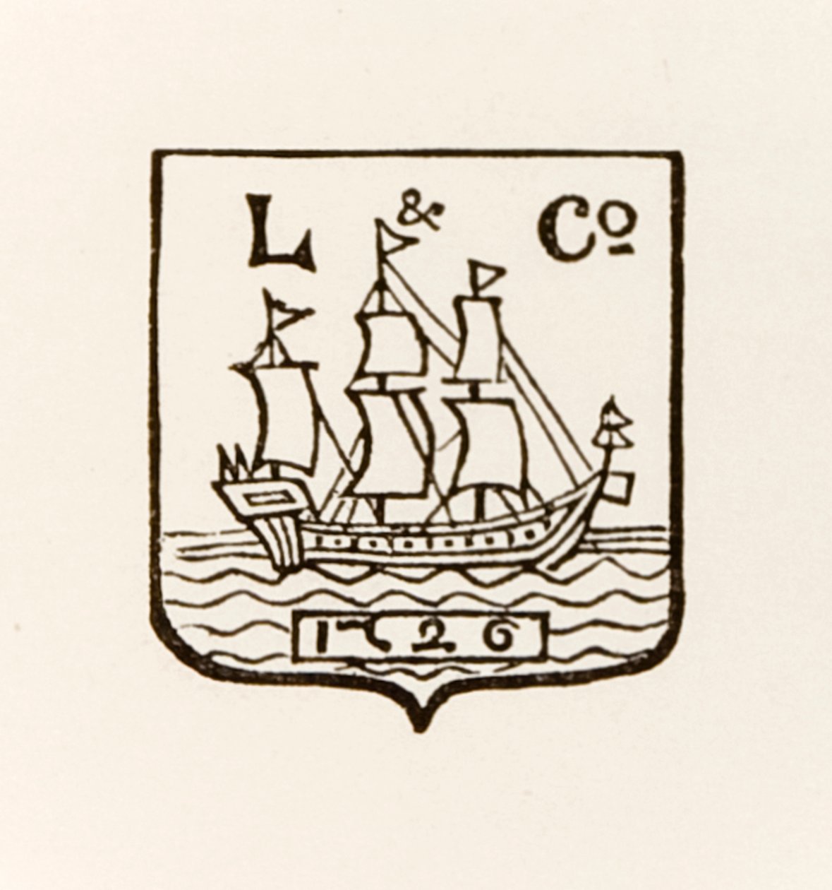 A Longmans Green and Company által használt L & Co Ship 1726 logó alkotó: English School