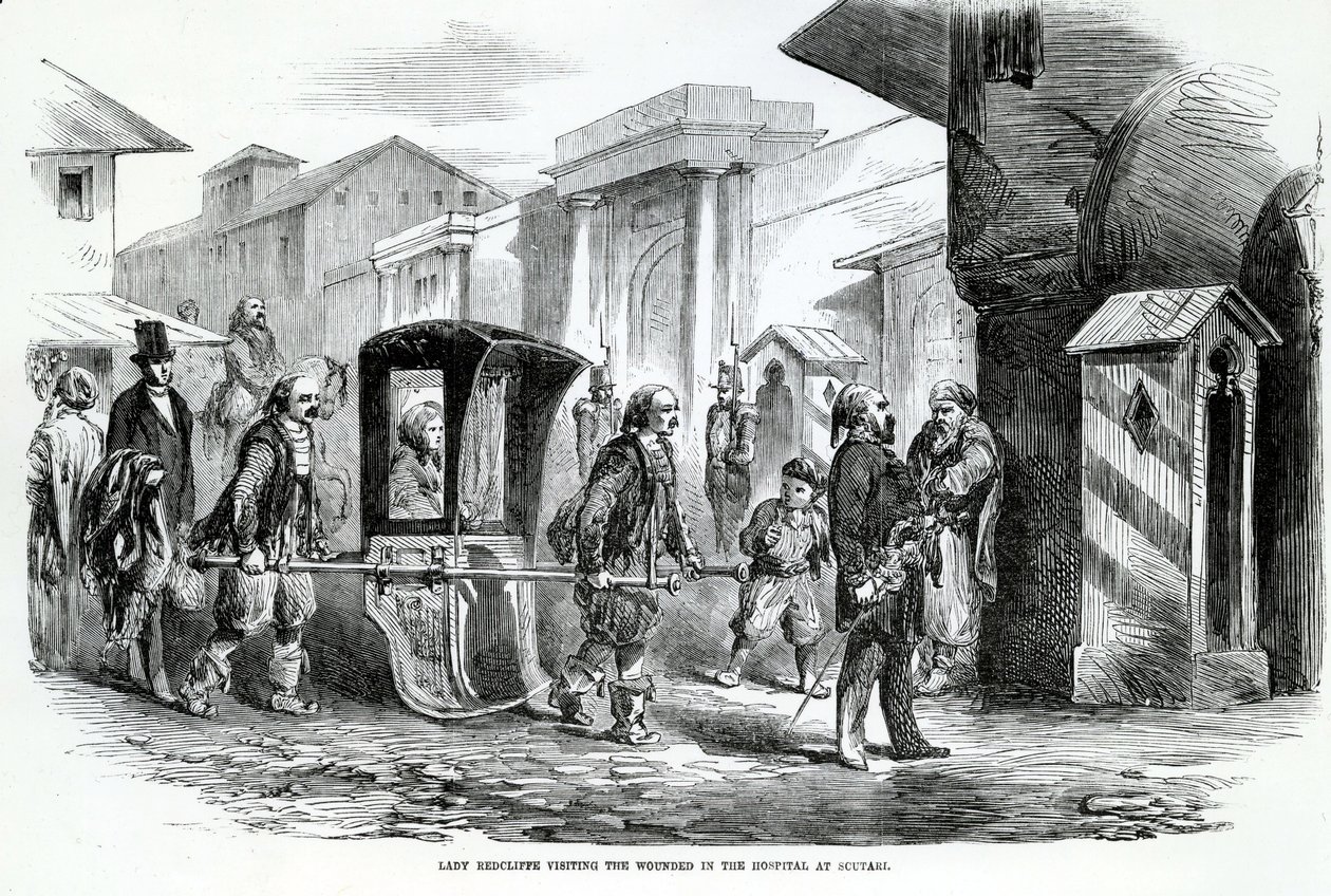 Lady Redcliffe a scutari kórházba látogat, 19. század alkotó: English School