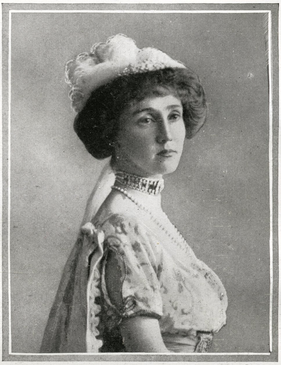 Lady Rothes, részlet az RMS Titanic utasairól, a „The Sphere”-ből, 1912. április 27. (litho) (lásd még: 450780) alkotó: English School