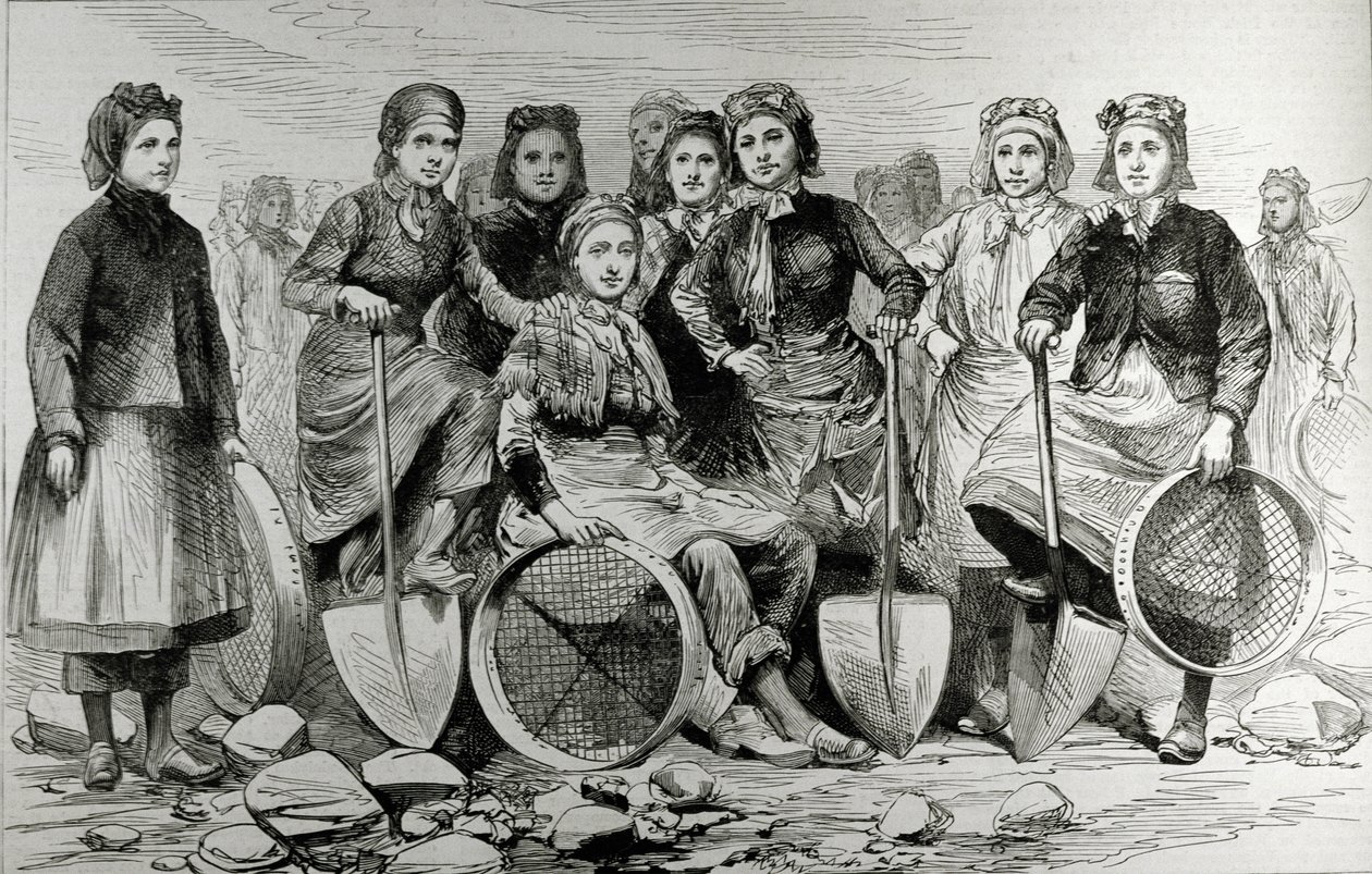 Lancashire Pit-Brow Women, a „The Illustrated London News”-ból, 1887. május 28. (metszet) alkotó: English School