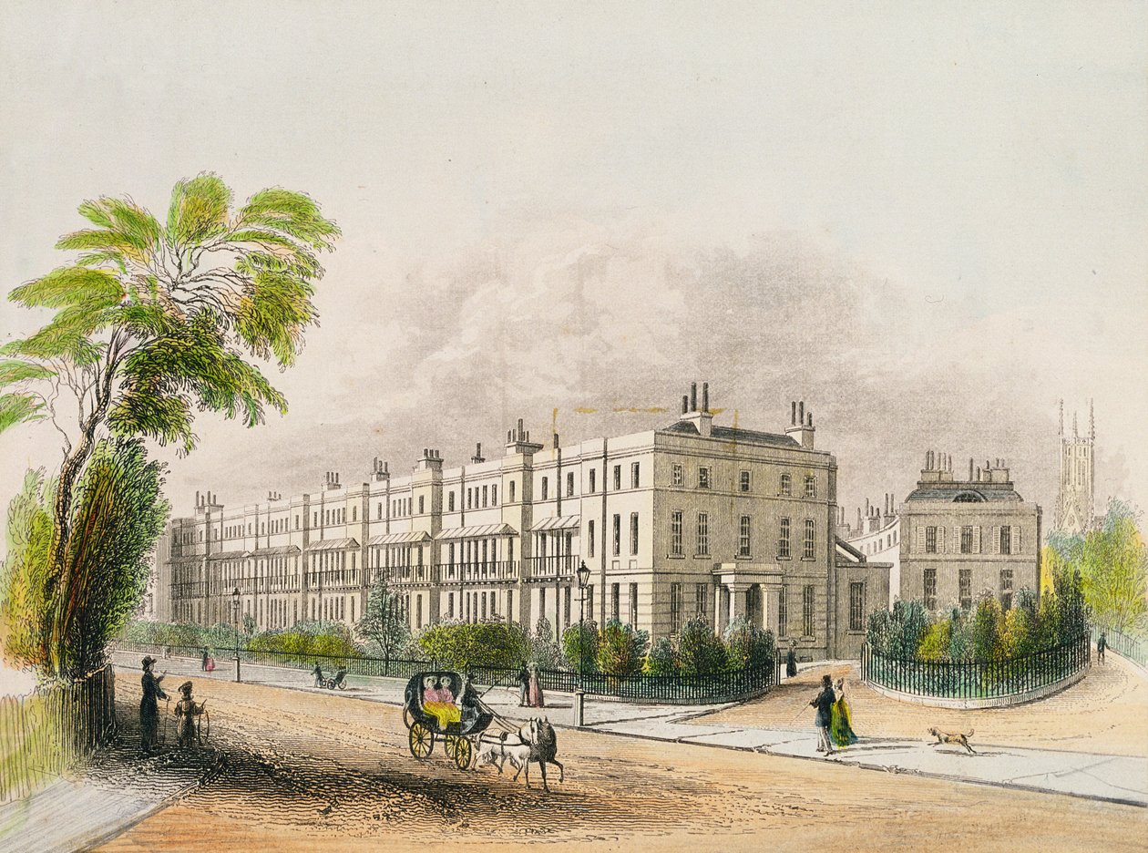 Lansdown Place, Cheltenham, M. D. Eichbaum litográfiájával metszett, 1845 körül alkotó: English School