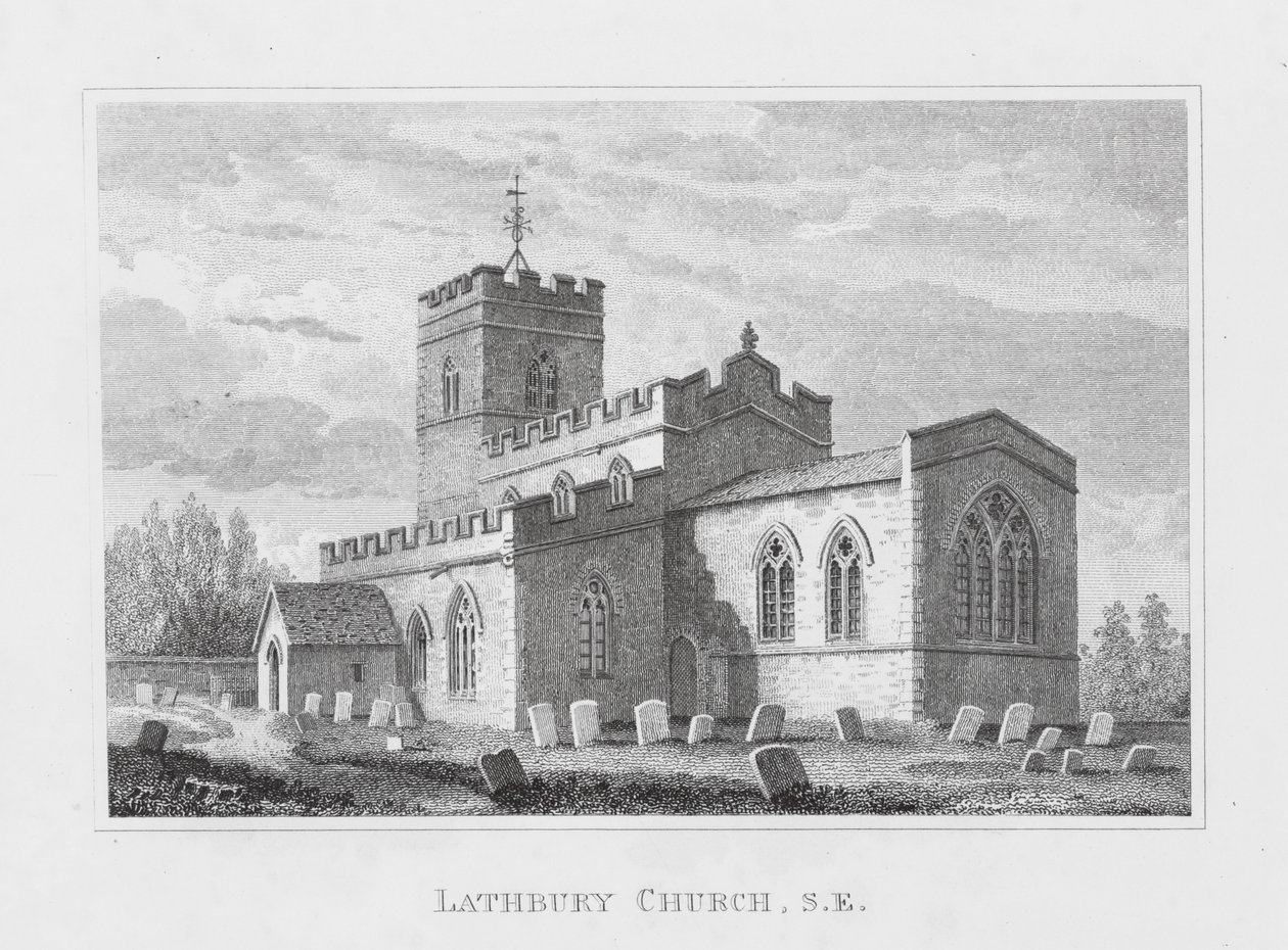 Lathbury templom, délkelet (metszet) alkotó: English School