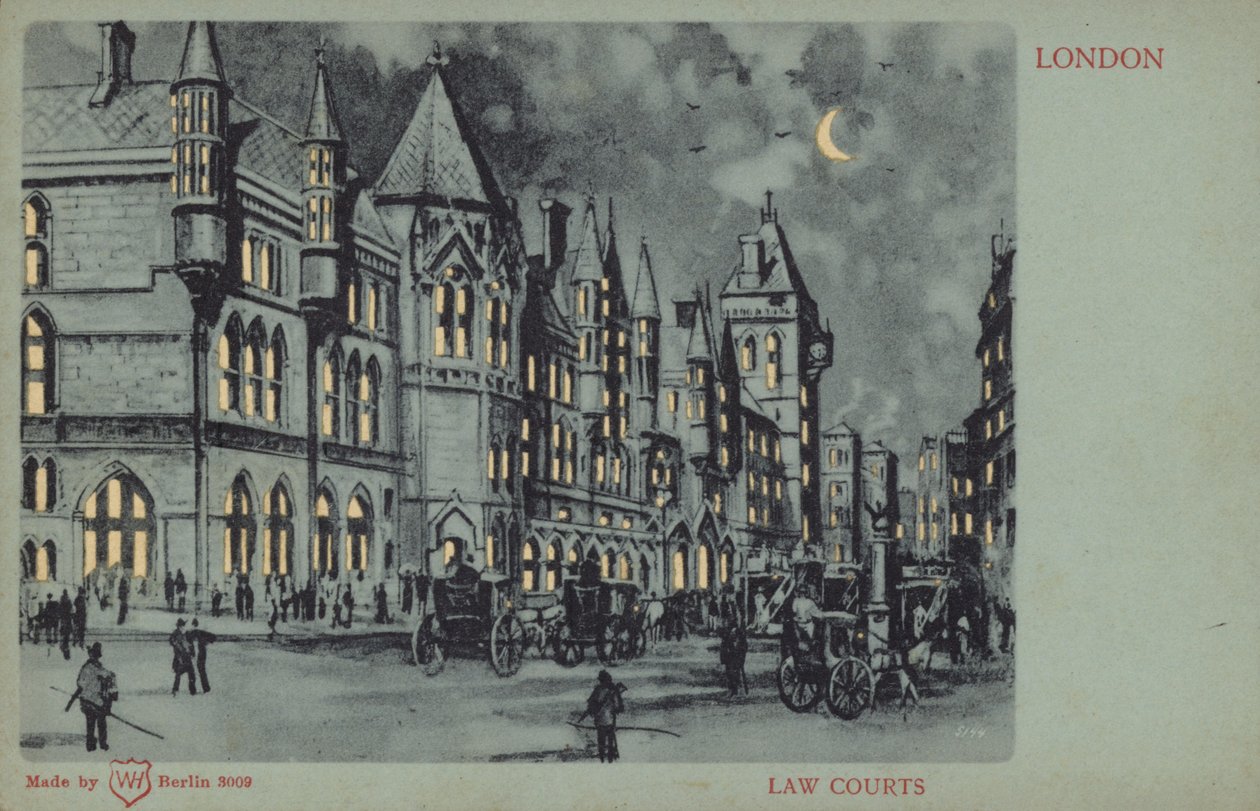 Law Courts, London (színes litográfia) alkotó: English School